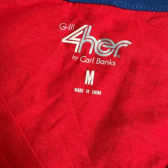 G-III 4her Red, MLB Philadelphia Phillies, V-Neck, Short Sleeve T-Shirt NWT- M - Picture 4 of 10